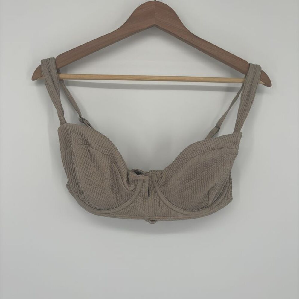Monday Swimwear Swimwear Textured Taupe Bikini Top